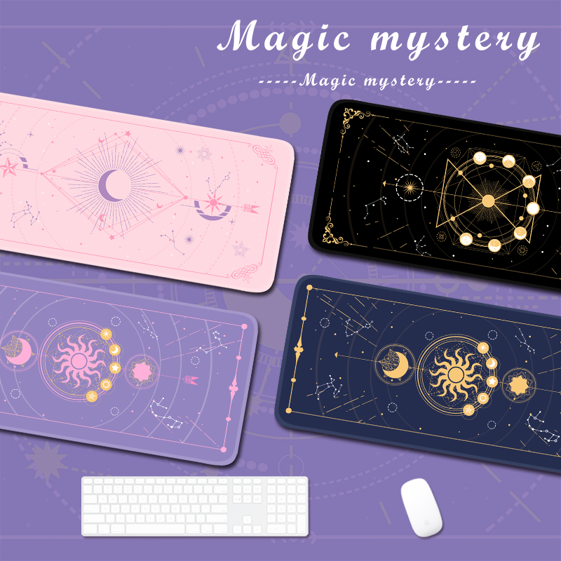 Laptop Accessories For Gaming - 魔法の月の星が付いたゲームマウスパッド,大きいサイズ,紫,かわいいxxl,防水,滑り止め,ラップトップ,デスクアクセサリー