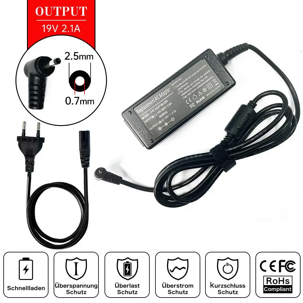 Laptop Accessories Shop - Asus用ACアダプター充電器,19v,2.1a,2.5x0.7mm,asus RT-AC66U, RT-N56U, RT-N66U,exa0801xh,90-xb020apw00050q,90-xb02oapw00000q