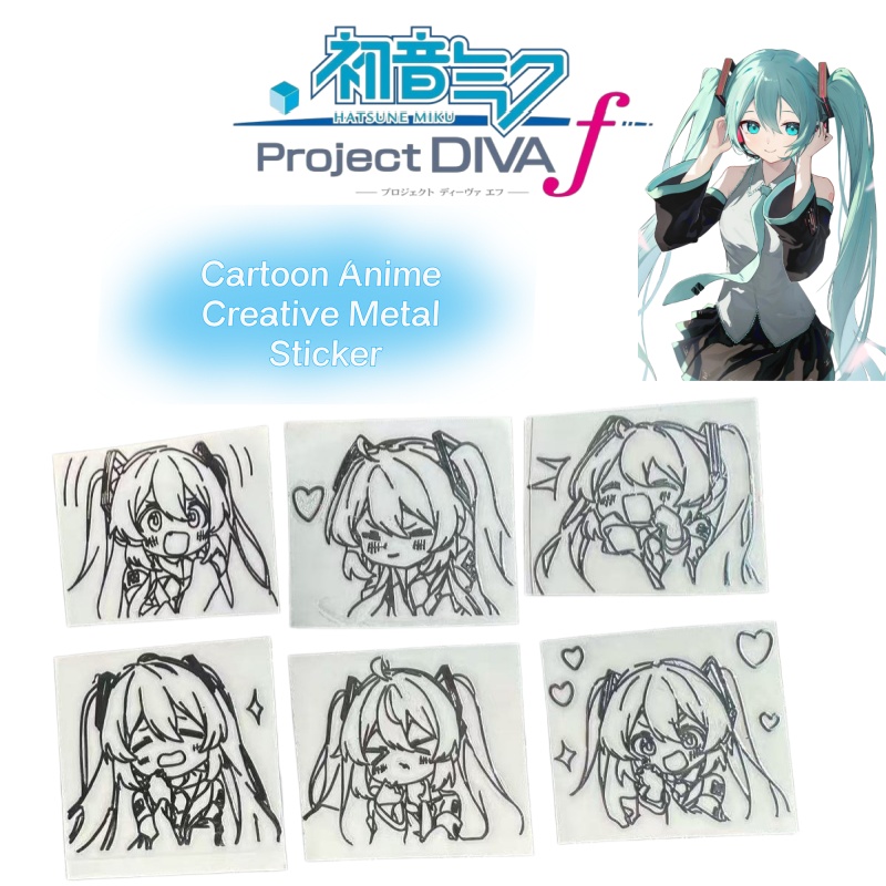 Laptop Accessories And Parts - 初音ミクのアニメキャラクターシリーズの金属製ステッカー。ノートパソコン、ヘッドホン、タブレットの装飾に最適な3D金属ステッカー。
