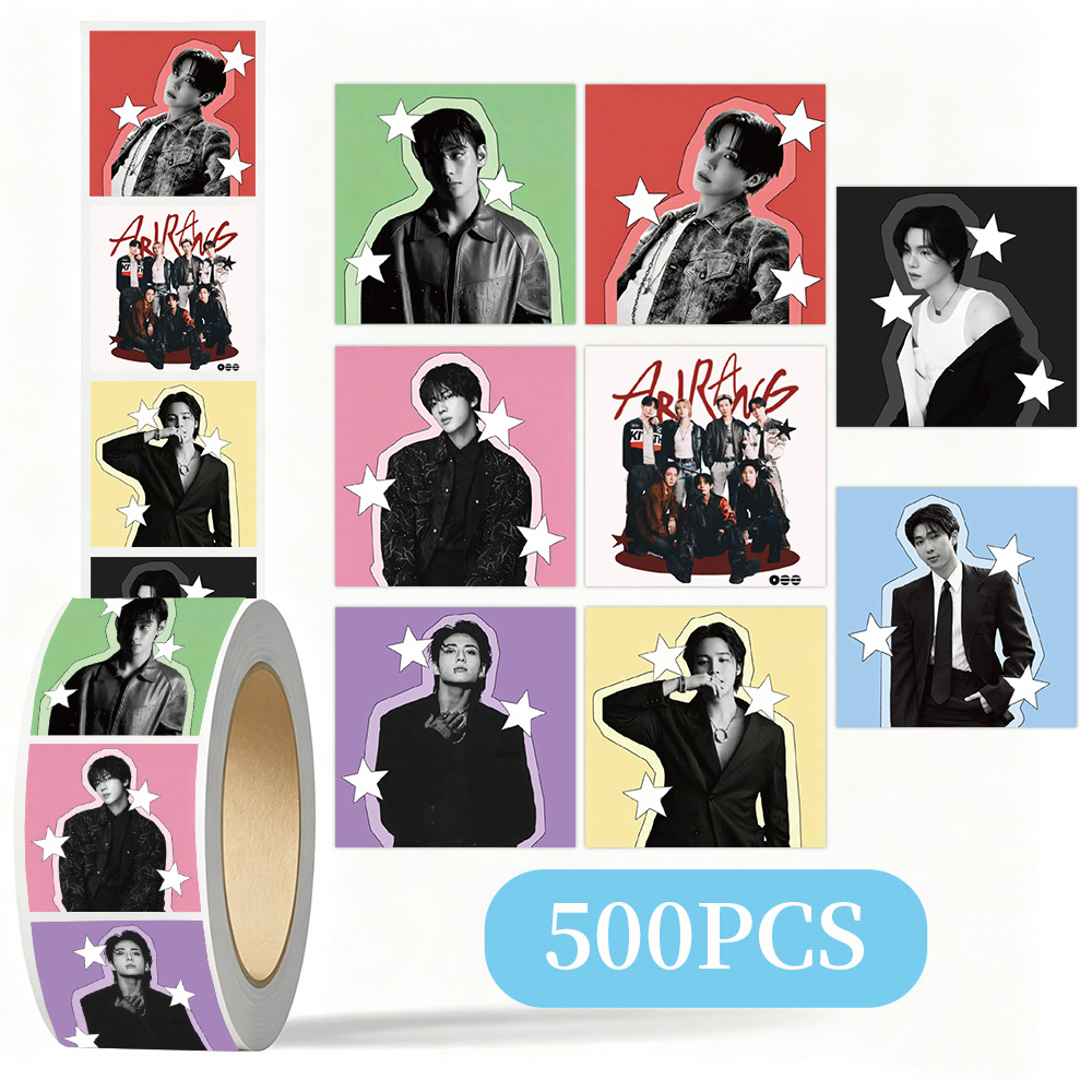 Laptop Accessories And Parts - K-POP BTSスター装飾ステッカーロール 500枚 DIYジャーナル日記ステッカー 荷物、ノートパソコン、携帯電話ケース用 ファン向けコレクターギフト