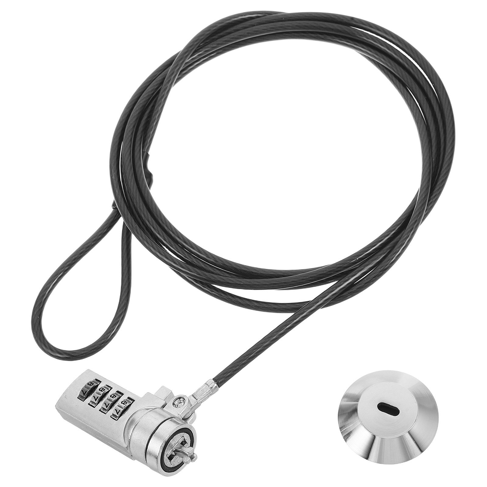 Laptop Lock Cable - 1セットのコンビネーション式ノートパソコン用ロックケーブル。4桁の数字で設定可能な、鍵不要の防犯ロック。オフィスや旅行に最適な、柔軟性のあるコンピューター用セキュリティロック。