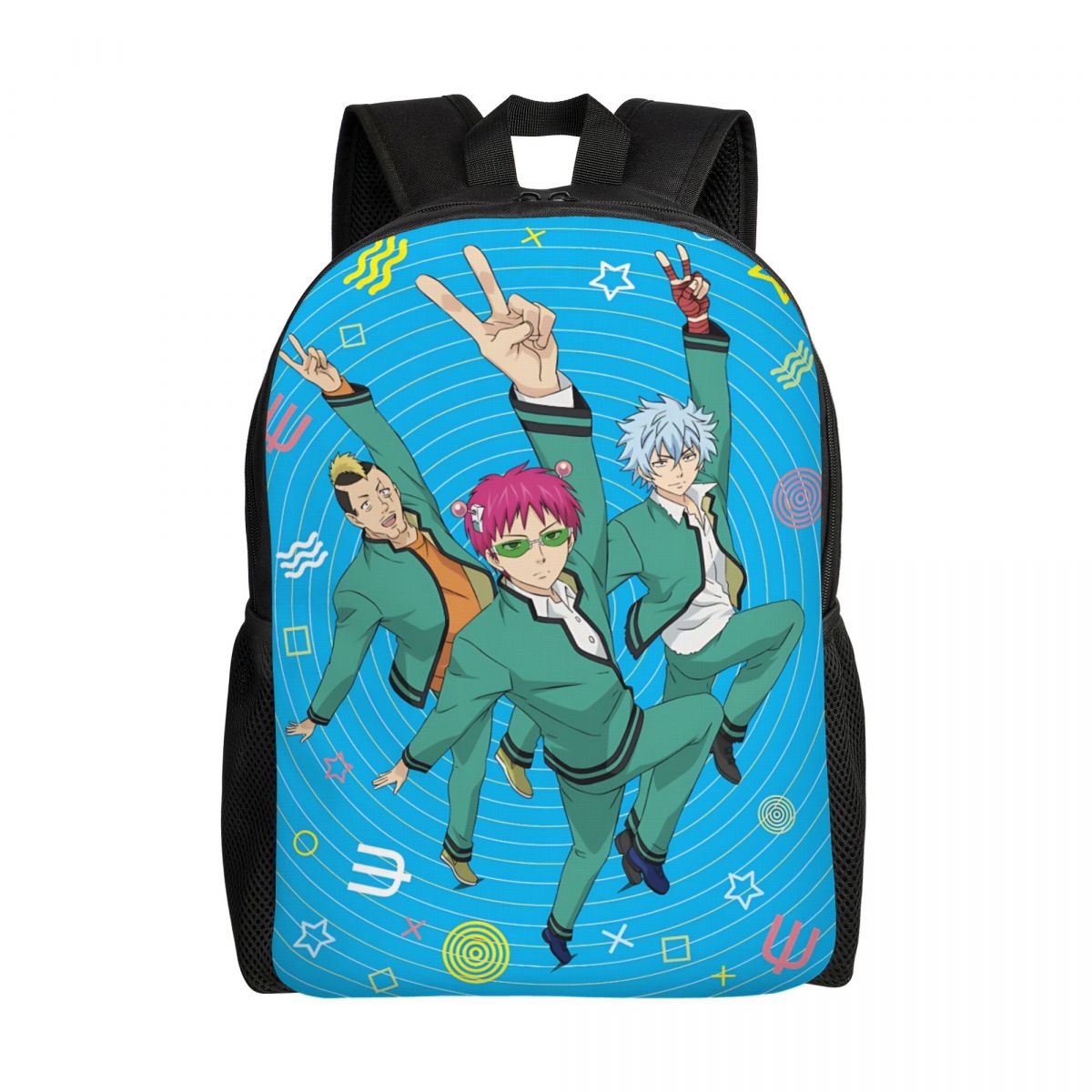 Laptop Accessories For Students - パーソナライズされた S-Saikies K マンガかわいい旅行バックパック女性男性学校ラップトップブックバッグポスター大学生デイパックバッグ