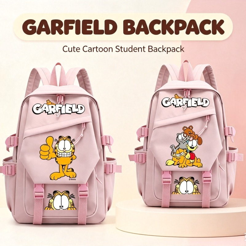 Laptop Accessories For Students - ガーフィールドの漫画風のかわいい学生用軽量スクールバッグ、カワイイポータブルトラベルラップトップ収納バックパック、アニメグッズ卸売