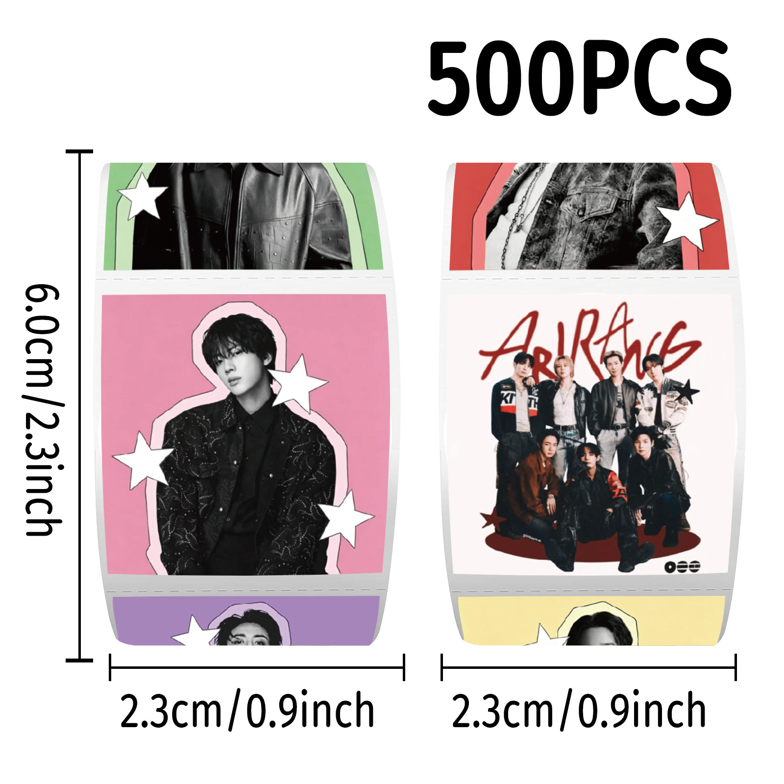 K-POP BTSスター装飾ステッカーロール 500枚 DI - Laptop Accessories And Parts のレビューと価格