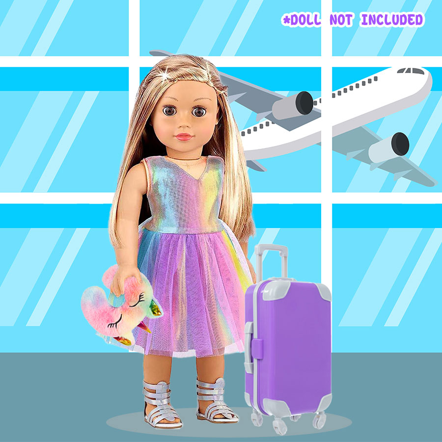 18インチ人形用服とアクセサリー、人形用スーツケース旅行セッ - Laptop Accessories Girls のレビューと価格