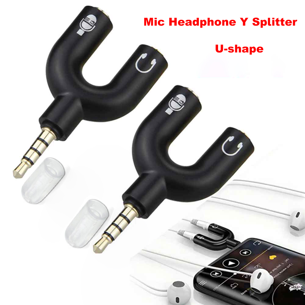 3.5 ミリメートルヘッドフォンマイクスプリッタアダプタ U - Laptop Accessories Headphones のレビューと価格