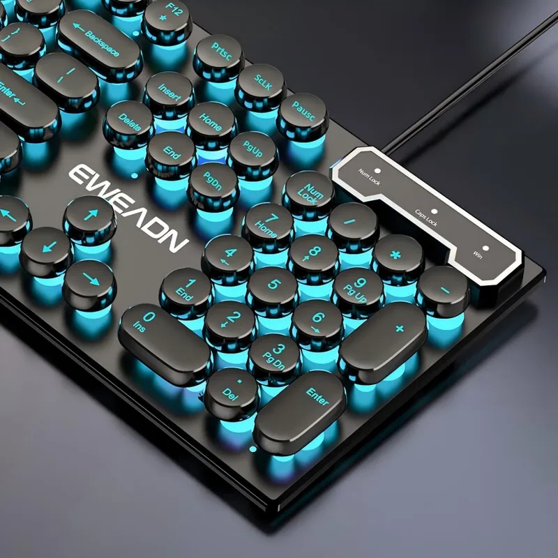 レトロパンクメカニカル風キーボードマウスセット有線ワイヤレス - Laptop Accessories Gaming のレビューと価格