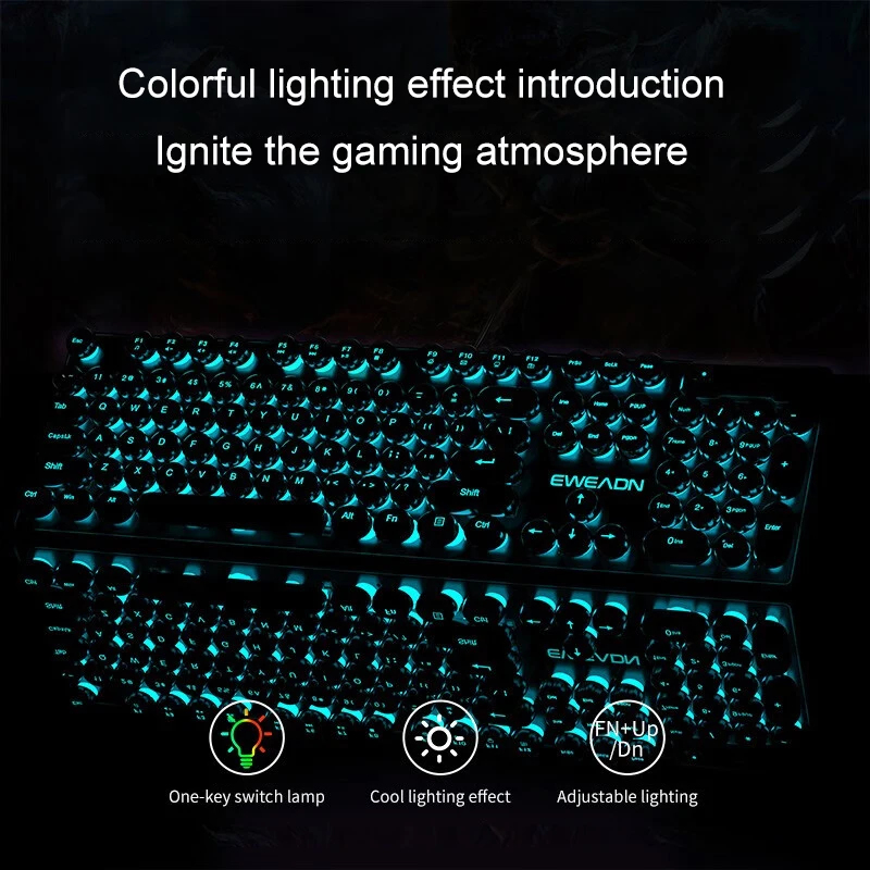 レトロパンクメカニカル風キーボードマウスセット有線ワイヤレス - Laptop Accessories Gaming のレビューと価格