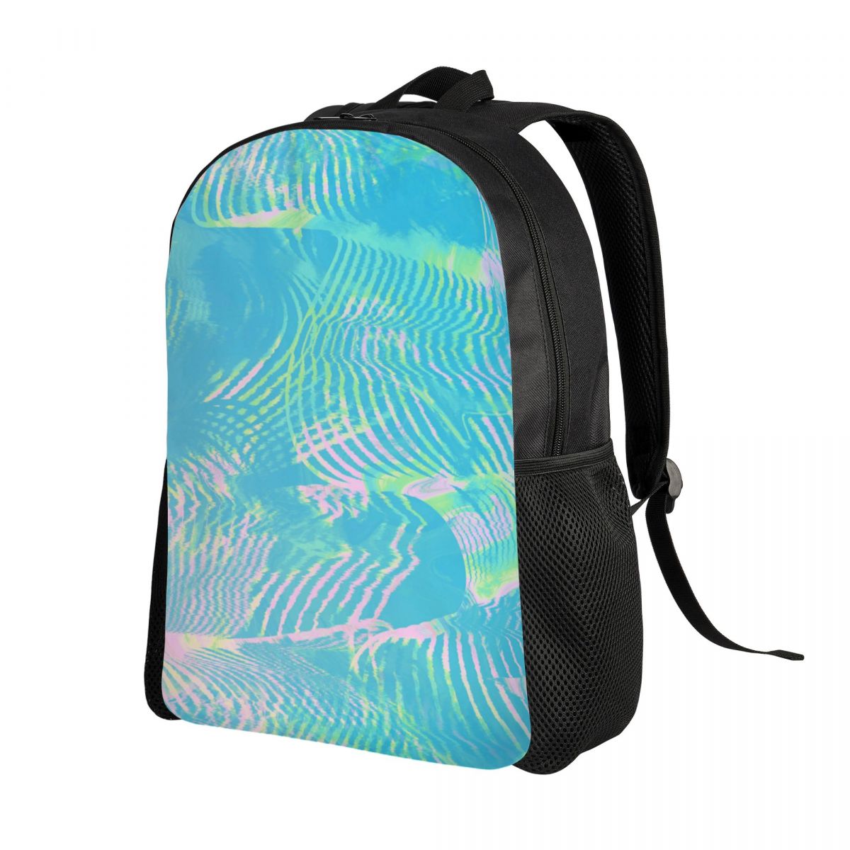 カスタムウェーブグリーン抽象テクスチャバックパック男性女性大 - Laptop Accessories For Students のレビューと価格