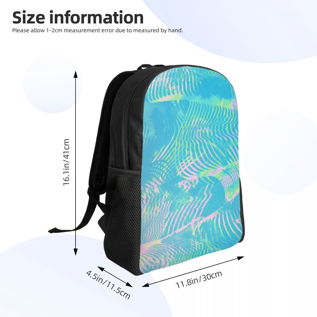 カスタムウェーブグリーン抽象テクスチャバックパック男性女性大 - Laptop Accessories For Students のレビューと価格