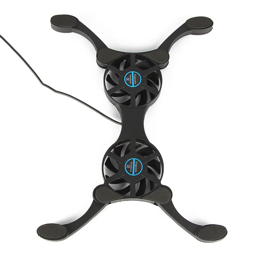 ポータブル折りたたみ式ノートパソコンクーラーUSBデュアルフ - Laptop Accessories Cooling Pad のレビューと価格