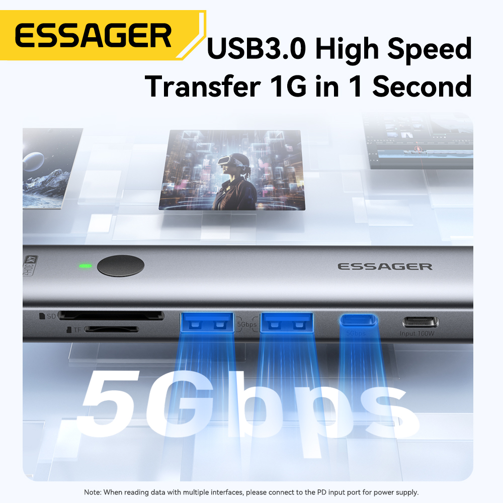 Essager-USB Type-Cハブ,Macbookラッ - Usb C Docking Hub のレビューと価格