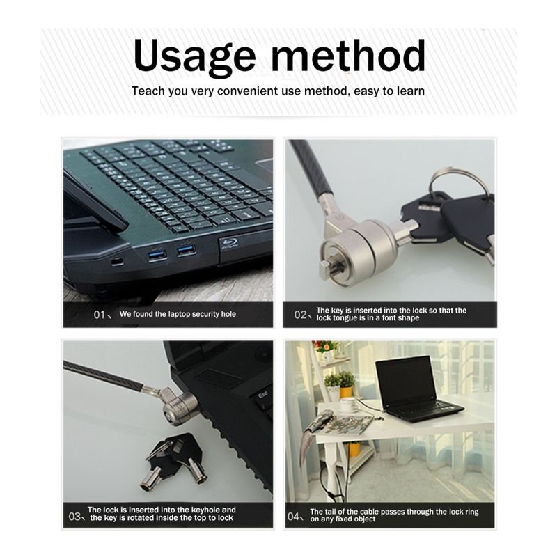 優れたノートパソコン用ロック ノートパソコンロック ユニバー - Laptop Lock Cable のレビューと価格