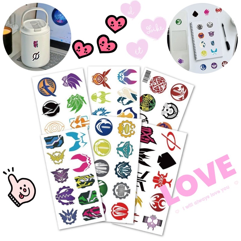 60 枚の仮面ライダーロゴステッカークリエイティブデカール防 - Laptop Accessories And Parts のレビューと価格