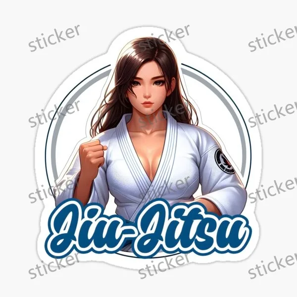 柔術少女のイラストを使ったカーラッピングステッカー。車のバン - Laptop Accessories Girls のレビューと価格